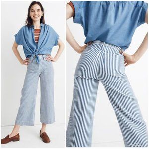 Madewell Emmet Striped Wide Leg Crop Pants 26
